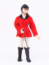 Load image into Gallery viewer, Young Girl Horse Rider with Crop &amp; Red Jacket Doll
