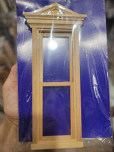 Load image into Gallery viewer, Dollhouse Miniature ~ 1:12 Scale, Tall Narrow Working Window with Hooded Pediment
