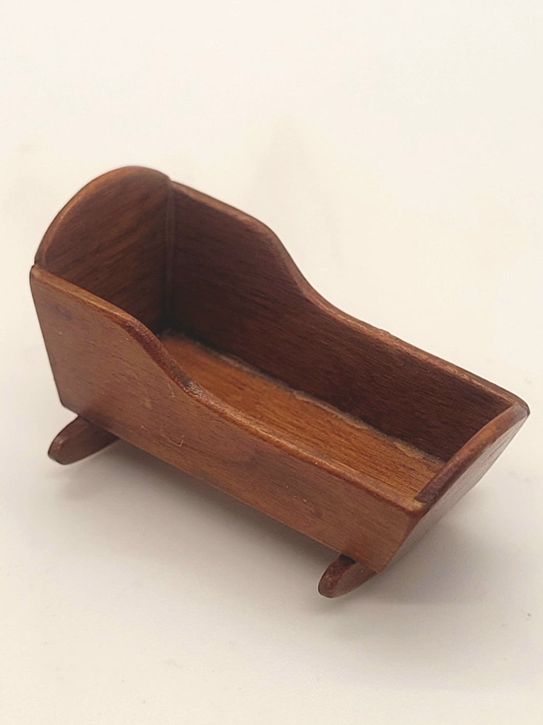 Dollhouse Miniature ~ 1:24 Scale, Vintage Wooden Crib Signed D2E