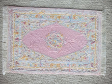 Load image into Gallery viewer, Dollhouse Miniature ~ Petit Point Pastel Soft Floral Design Rug - Ursula Sauerberg
