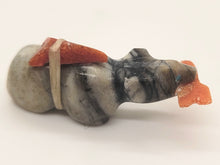 Load image into Gallery viewer, Carved Stone Bear with Salmon by Jeff Eriacho
