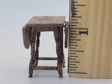 Load image into Gallery viewer, Dollhouse Miniature ~ 1:24 Scale, Handmade Nicole Walton Wooden Drop-leaf Table

