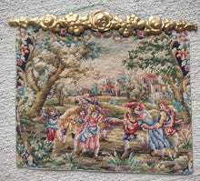Load image into Gallery viewer, Dollhouse Miniature ~ Petit Point Hanging Tapestry Rural Medieval Scene - Ursula Sauerberg
