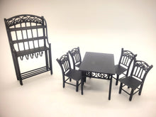 Load image into Gallery viewer, Dollhouse Miniature ~ 1:24 Scale, 6pc Metal Outdoor Dining Set
