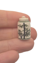 Load image into Gallery viewer, James Clark – Handmade Pottery Jar with Lid Bamboo Design
