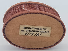 Load image into Gallery viewer, Al Chandronnait – Vintage Oval Woven Fabric Basket with Leather Handle
