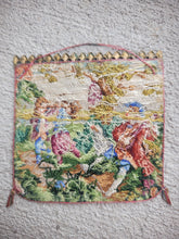 Load image into Gallery viewer, Dollhouse Miniature ~ Petit Point Hanging Tapestry Victorian Lute Playing Scene - Ursula Sauerberg
