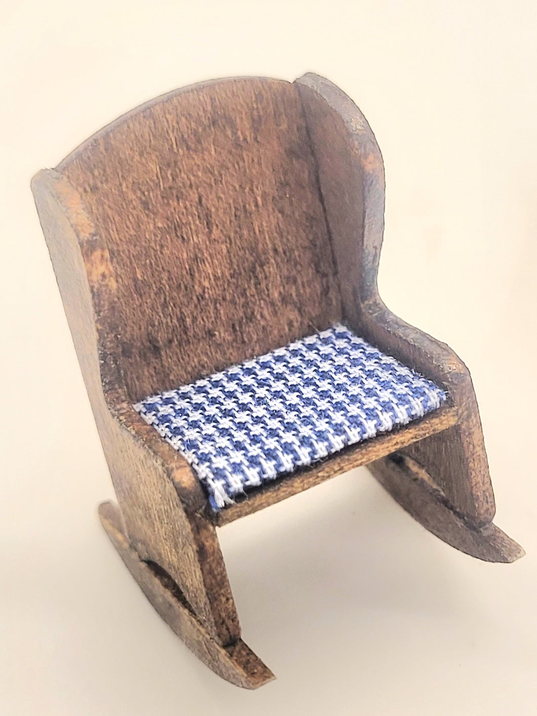 Dollhouse Miniature ~ 1:24 Scale, Vintage Rocking Chair with Cushion - Signed S. Hoeltge