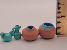 Load image into Gallery viewer, Dollhouse Miniature ~ 1:12 Scale, 5pc Handpainted Pottery
