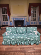 Load image into Gallery viewer, 3pc Green &amp; Cream Living Room Set
