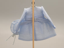 Load image into Gallery viewer, Light Blue Long-Sleeve Dress with Matching Hat – by Cheryl Warder
