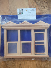 Load image into Gallery viewer, Dollhouse Miniature ~ 1:12 Scale, Triple Window with Hooded Pediment
