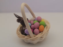 Load image into Gallery viewer, Easter Basket with Colored Eggs and Chocolate Bunny
