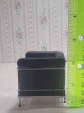 Load image into Gallery viewer, 2 Black Faux Leather Chrome Art Deco Living Room Chairs
