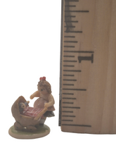 Load image into Gallery viewer, Renee Bowen – Vtg Clay Figurine Little Girl Playing with Baby in Crib
