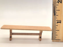 Load image into Gallery viewer, Dollhouse Miniature ~ 1:24 Scale, Handmade Oak Bench
