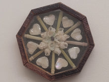 Load image into Gallery viewer, Sailor's Valentine with Hearts, Green Sticks, and Shell Design in Center - by Pam Friend
