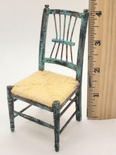 Load image into Gallery viewer, Dollhouse Miniature ~ 1:12 Scale, 3pc Living Room Set with Turquoise Decorated Credenza, Chair, and Baja-Style Rug
