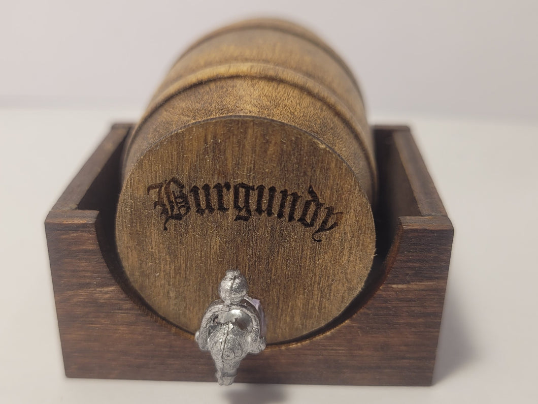 Burgundy Barrel with Wooden Holder