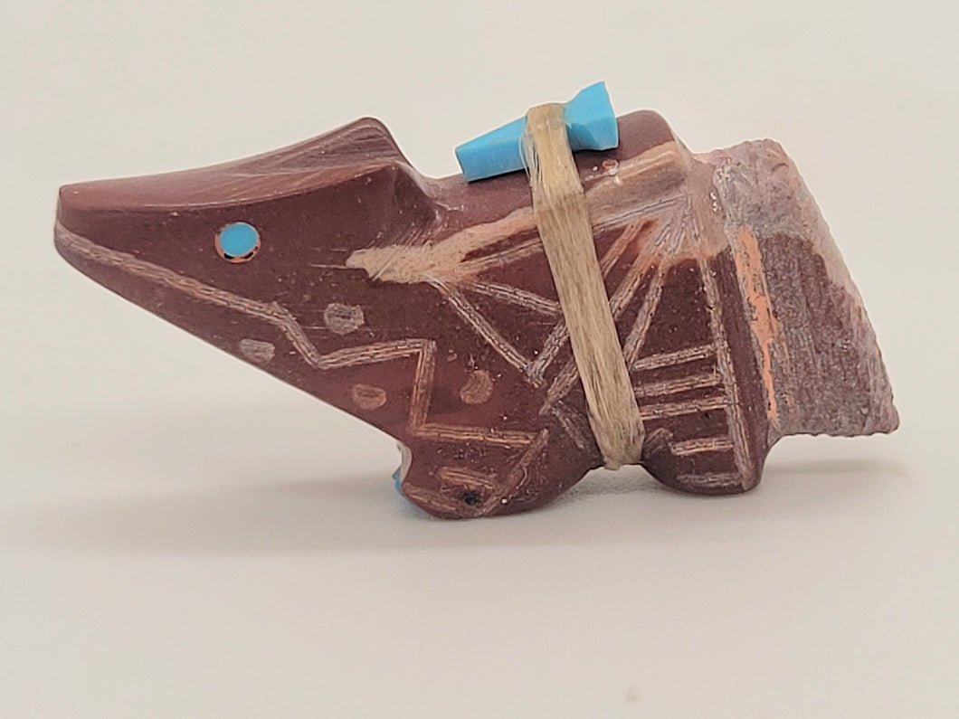 Dollhouse Miniature ~ 1:12 Scale, Zuni Fetish Carving Wolf/Dog - by Gabe Burns
