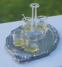 Load image into Gallery viewer, Whiskey Decanter Set on Metal Platter
