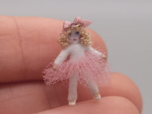 Load image into Gallery viewer, ¾&quot; Blonde Ballerina Doll in Baby Pink Tutu and Bow – by Cheryl Warder
