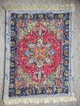 Load image into Gallery viewer, Dollhouse Miniature ~ Petit Point Star Motif with Geometric Florals Rug  - Ursula Sauerberg
