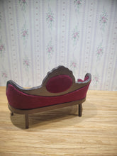 Load image into Gallery viewer, Burgundy/Plum Velvety Sofa
