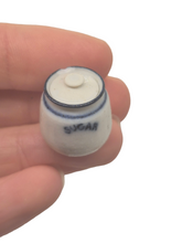 Load image into Gallery viewer, James Clark – Handmade Jar Labeled 'Sugar' *HAS CHIP*
