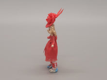 Load image into Gallery viewer, 1&quot; Blonde Doll in Red Dress and Hat – by Cheryl Warder
