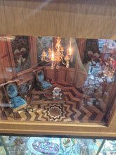 Load image into Gallery viewer, Furnished Handmade Roombox with Gorgeous Flooring and Stained Glass Windows
