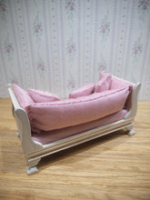 Load image into Gallery viewer, Pink Couch with White Wood Frame
