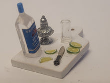 Load image into Gallery viewer, Tequila Shot with Lime on White Wooden Board
