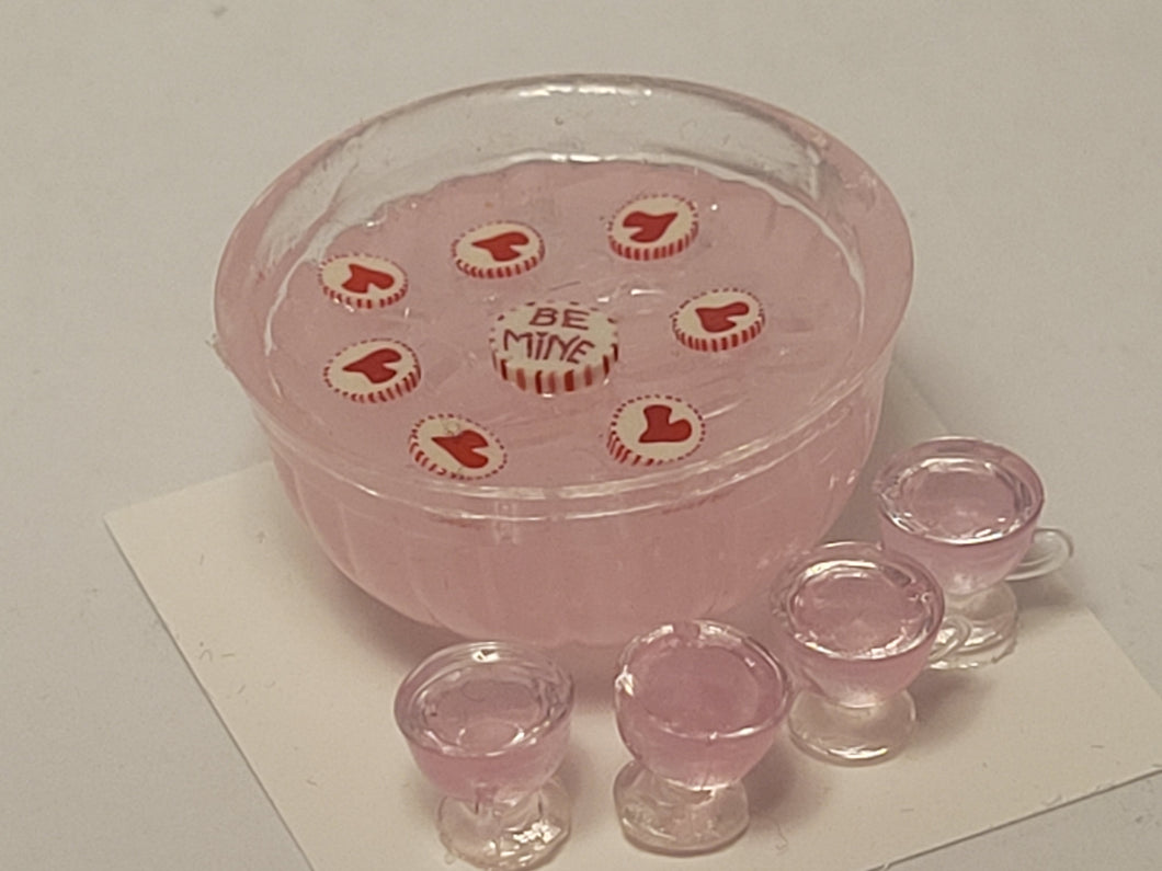 Valentine's Day Punch Bowl with 8 Glasses