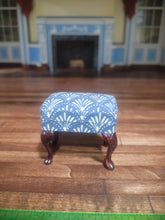 Load image into Gallery viewer, Blue Pattern Walnut Wooden Stool - Bespaq
