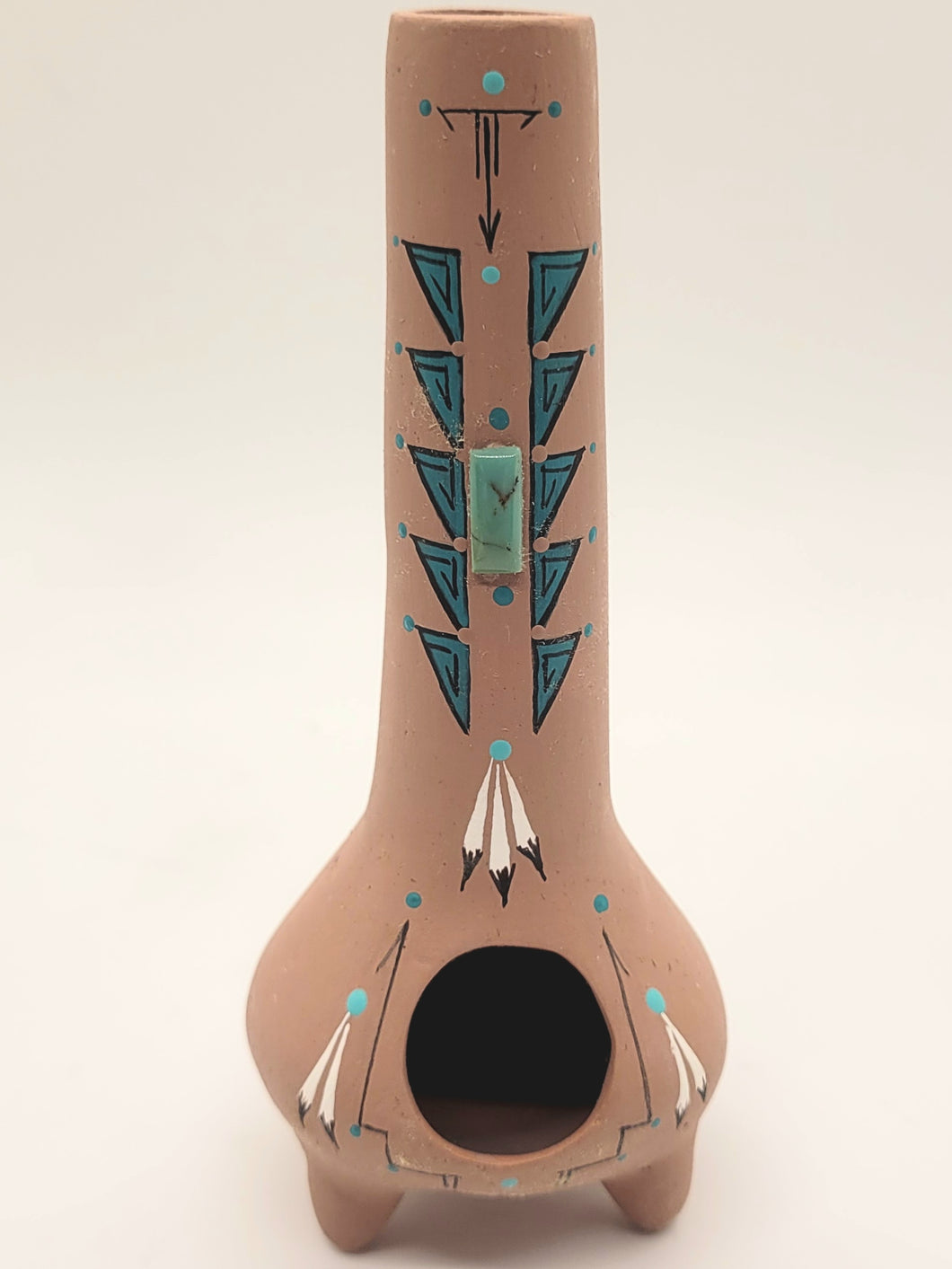 Dollhouse Miniature ~ 1:12 Scale, Terracotta Chimenea with Tribal Painting Decorations