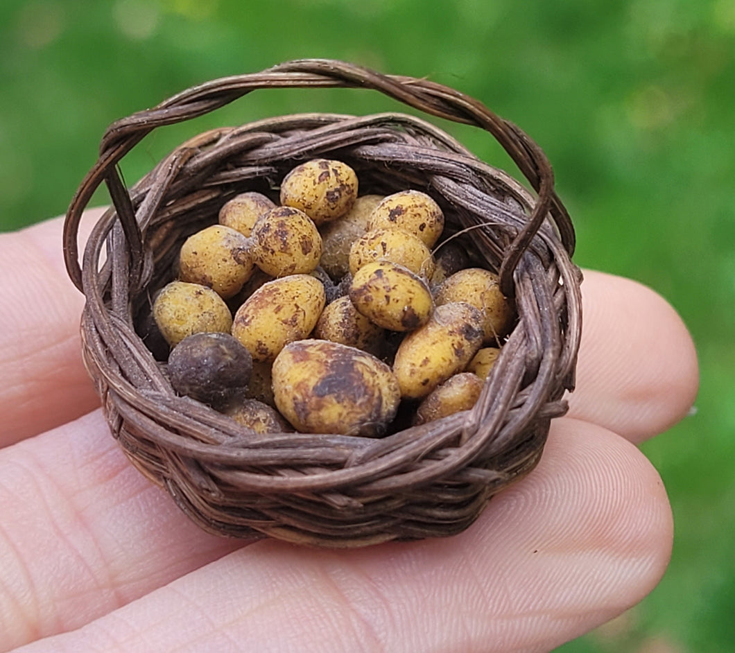 Potatoes in Wooden Basket