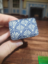 Load image into Gallery viewer, Blue Pattern Walnut Wooden Stool - Bespaq
