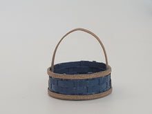 Load image into Gallery viewer, Al Chandronnait – Blue Woven Round Basket with Handle
