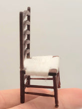 Load image into Gallery viewer, Dollhouse Miniature ~ 1:24 Scale, Cherry Wooden Chair with White Woven Seat

