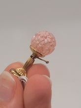 Load image into Gallery viewer, Dollhouse Miniature ~ Lighting Bug Brand, Pink Engraved Floral Spherical Lamp with Gold Base
