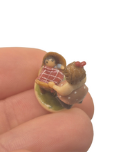 Load image into Gallery viewer, Renee Bowen – Vtg Clay Figurine Little Girl Playing with Baby in Crib
