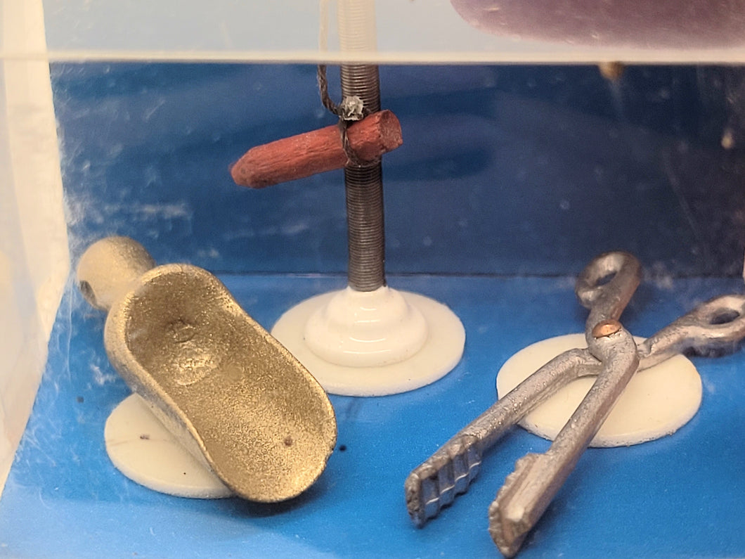 Dollhouse Miniature ~ 1:10 Scale, Dora Kuhn Cucumber Tongs & Shovel in Original Packaging