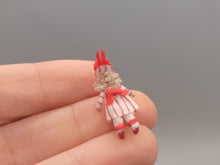 Load image into Gallery viewer, ¾&quot; Blonde Doll in Red Striped Dress with Hat – by Cheryl Warder
