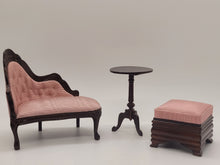 Load image into Gallery viewer, Pink Fainting Couch with Foot Rest &amp; Table
