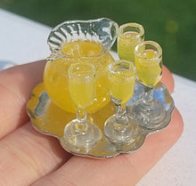 Load image into Gallery viewer, Lemonade in Pitcher with 4 Glasses on Metal Platter
