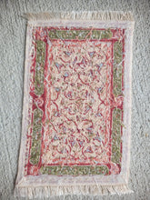 Load image into Gallery viewer, Dollhouse Miniature ~ Petit Point Ornamental Vine Pattern Rug with Fringe - Ursula Sauerberg
