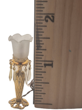 Load image into Gallery viewer, Metal Lamp w/ Frosted Glass Shade and Crystals
