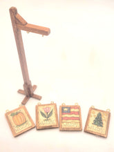 Load image into Gallery viewer, Dollhouse Miniature ~ 1:24 Scales, Wooden Outdoor Holiday Greeting Signs 5pc Set
