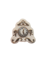 Load image into Gallery viewer, Carol Pongracic – White Porcelain Clock with Golden Accents

